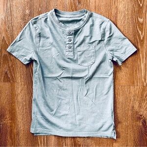 GAP Boy’s Muted Blue Henley Cotton T-Shirt Tee Medium 8-9